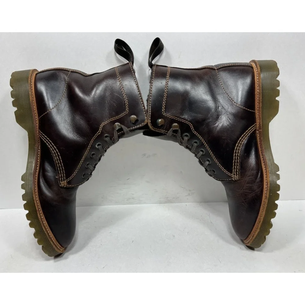 Dr. Martens Daniel‎ Air Wair Brown Leather Shearling Lining Boots Mens Sz 9